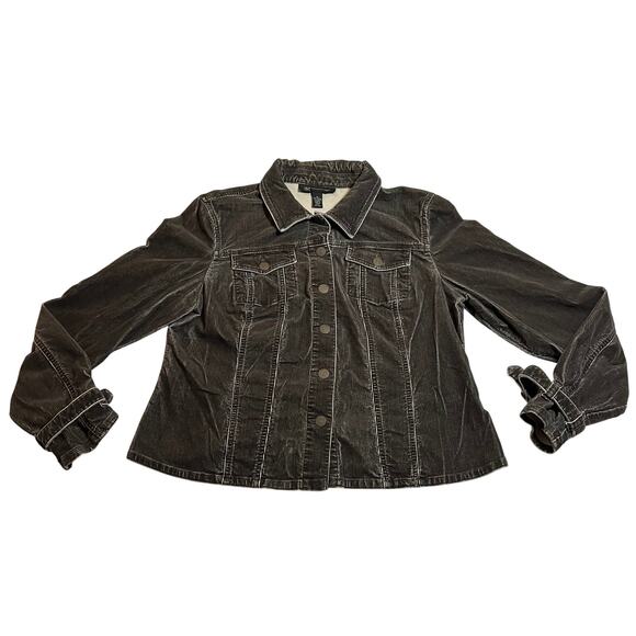 INC International Concepts Corduroy Button Up Jacket Size XL Stretch Cotton Boho - Picture 1 of 6